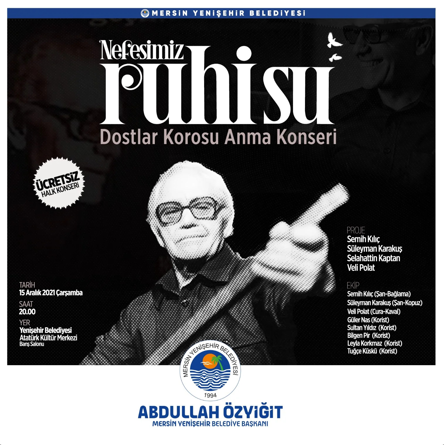 Ruhi Su Yenişehir'de halk konseriyle anılacak