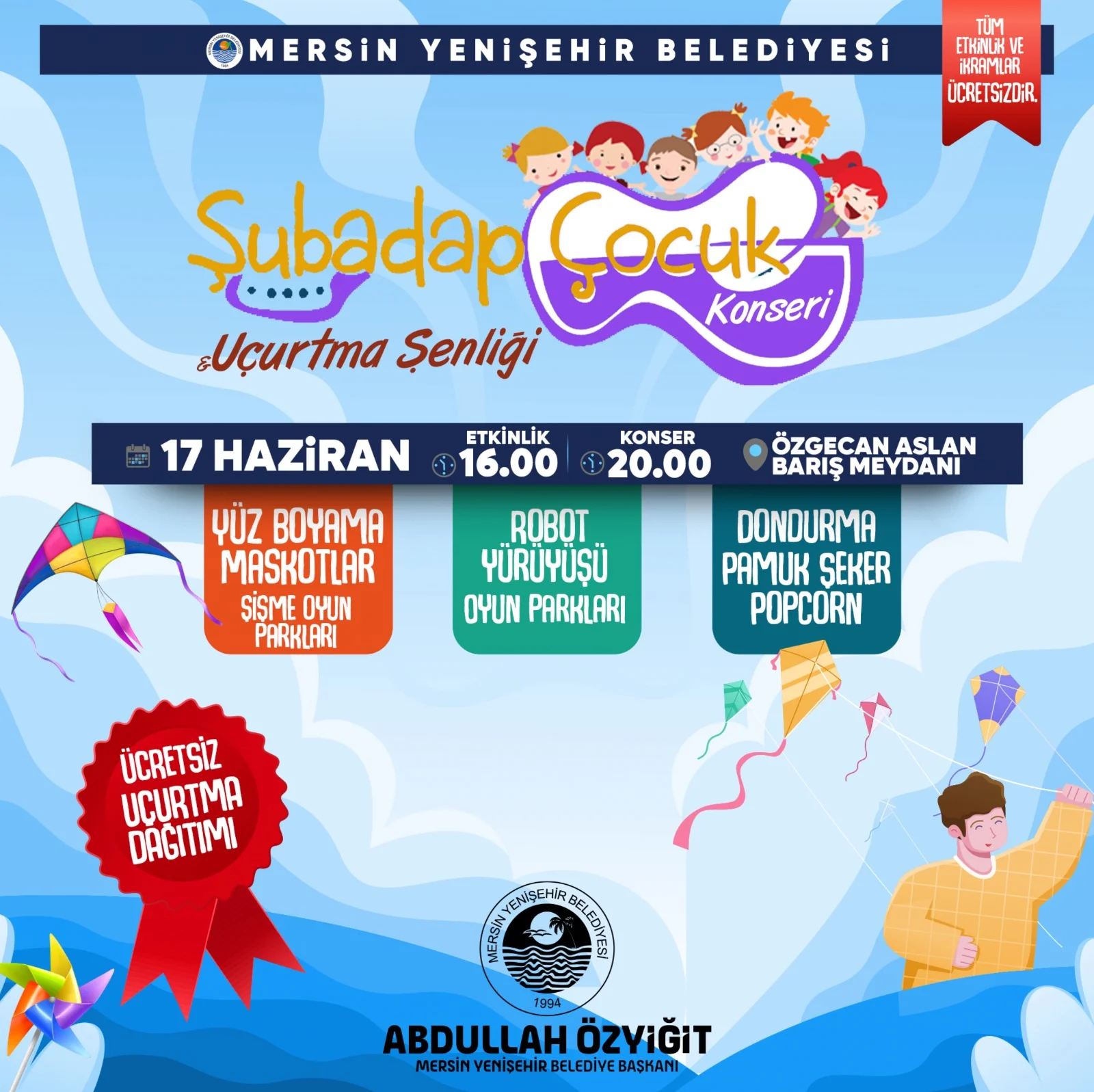 Şubadap Konseri ve Uçurtma Şenliğimize bekliyoruz.