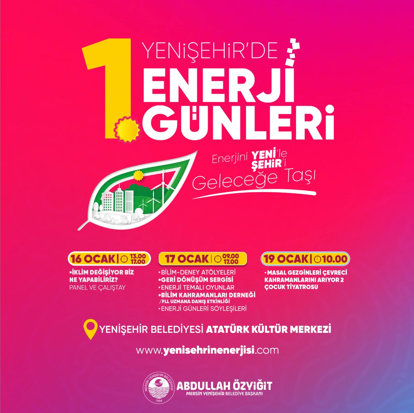 Yenişehir Belediyesi “1.Enerji Günleri” düzenliyor